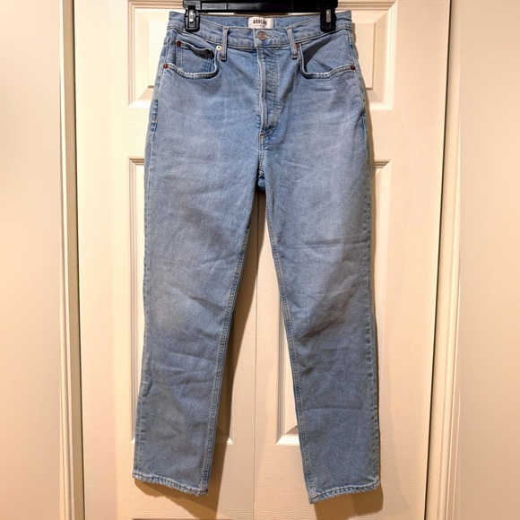 AGOLDE RILEY LONG HIGH RISE STRAIGHT STRETCH button fly Jeans size 27. VGUC - Picture 1 of 13